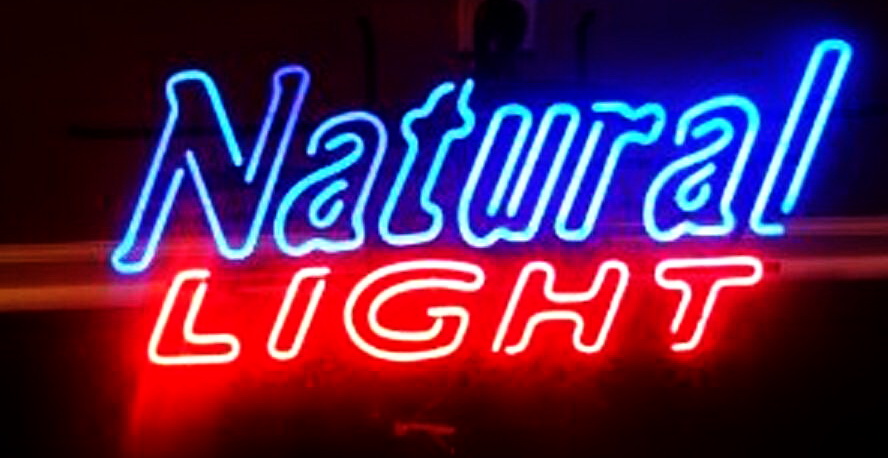 Natural Light Hollow Text Neon Sign
